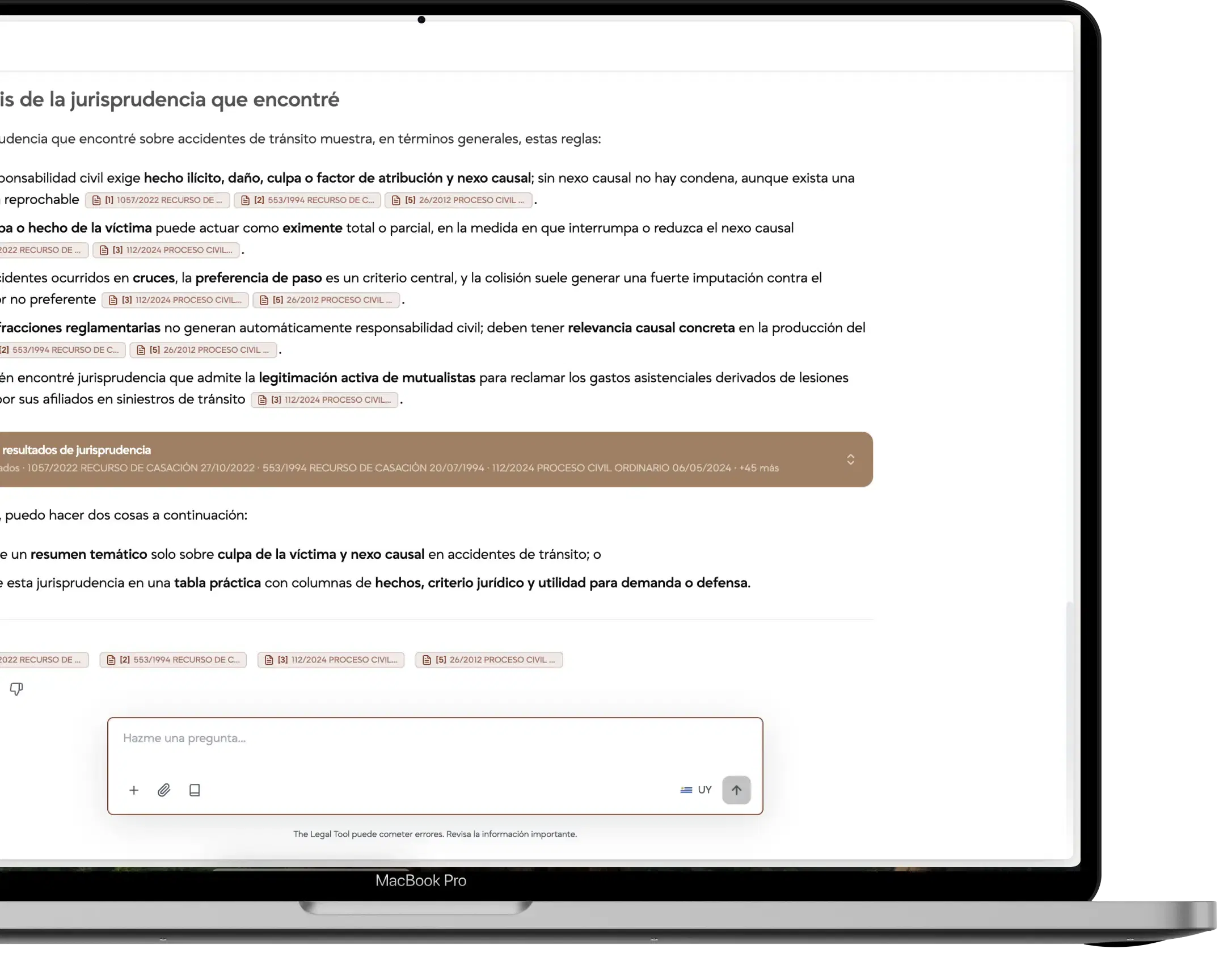 The Legal Tool app - step 3